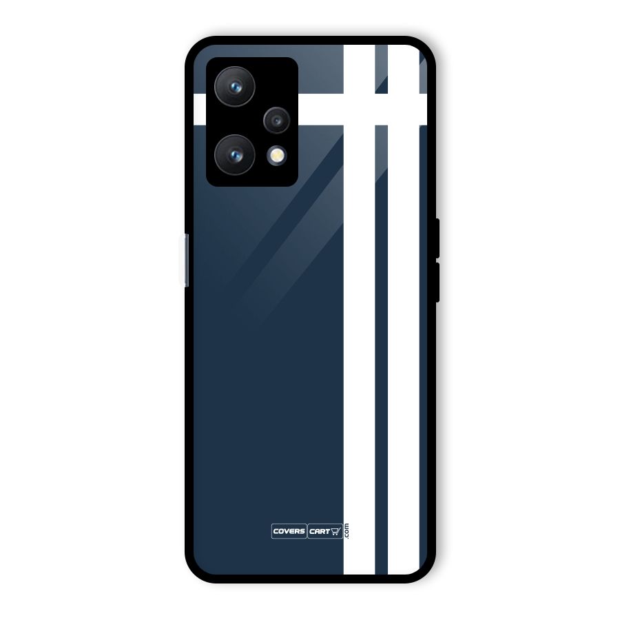Blue and White Glass Back Case for Realme 9 Pro 5G