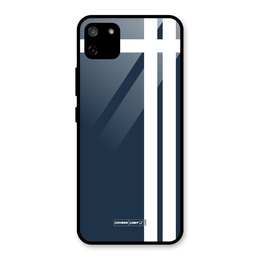Blue and White Glass Back Case for Realme C11