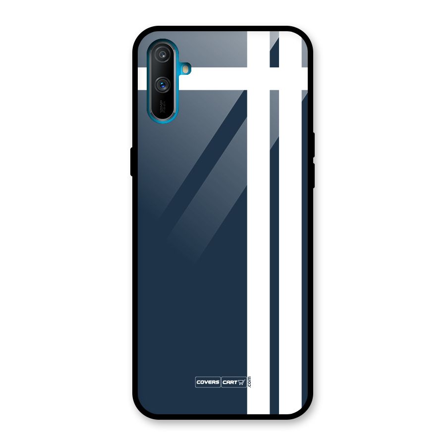 Blue and White Glass Back Case for Realme C3