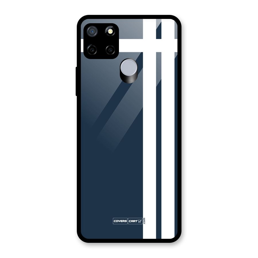 Blue and White Glass Back Case for Realme Narzo 20