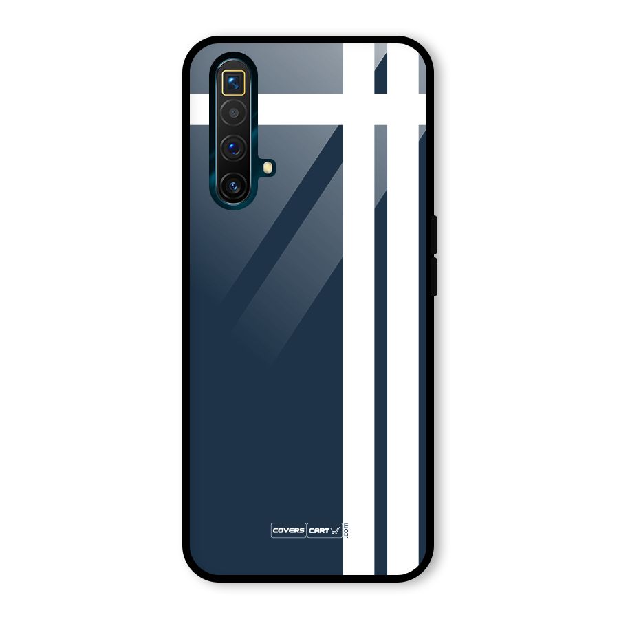 Blue and White Glass Back Case for Realme X3
