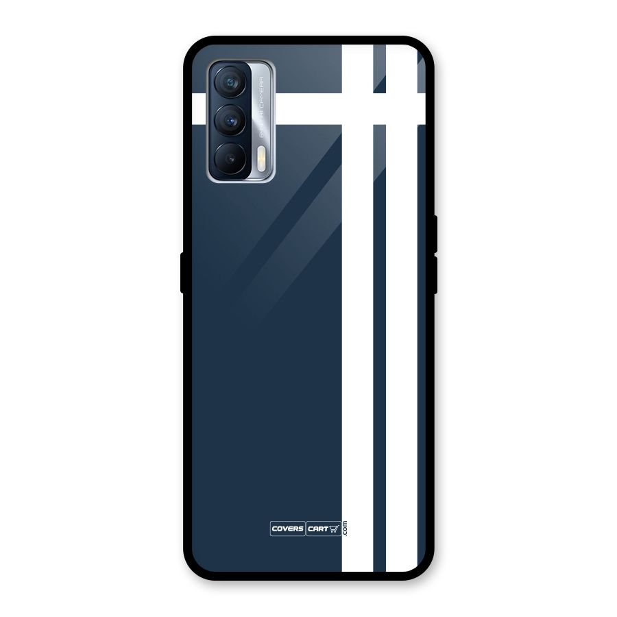 Blue and White Glass Back Case for Realme X7