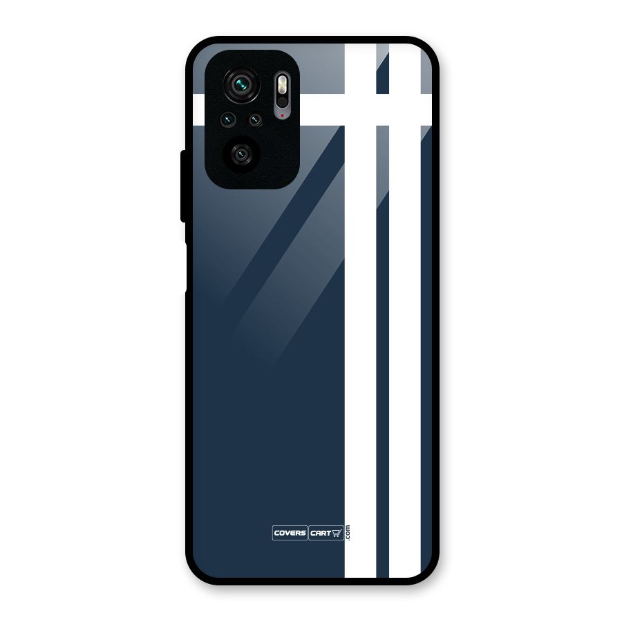 Blue and White Glass Back Case for Redmi Note 10S
