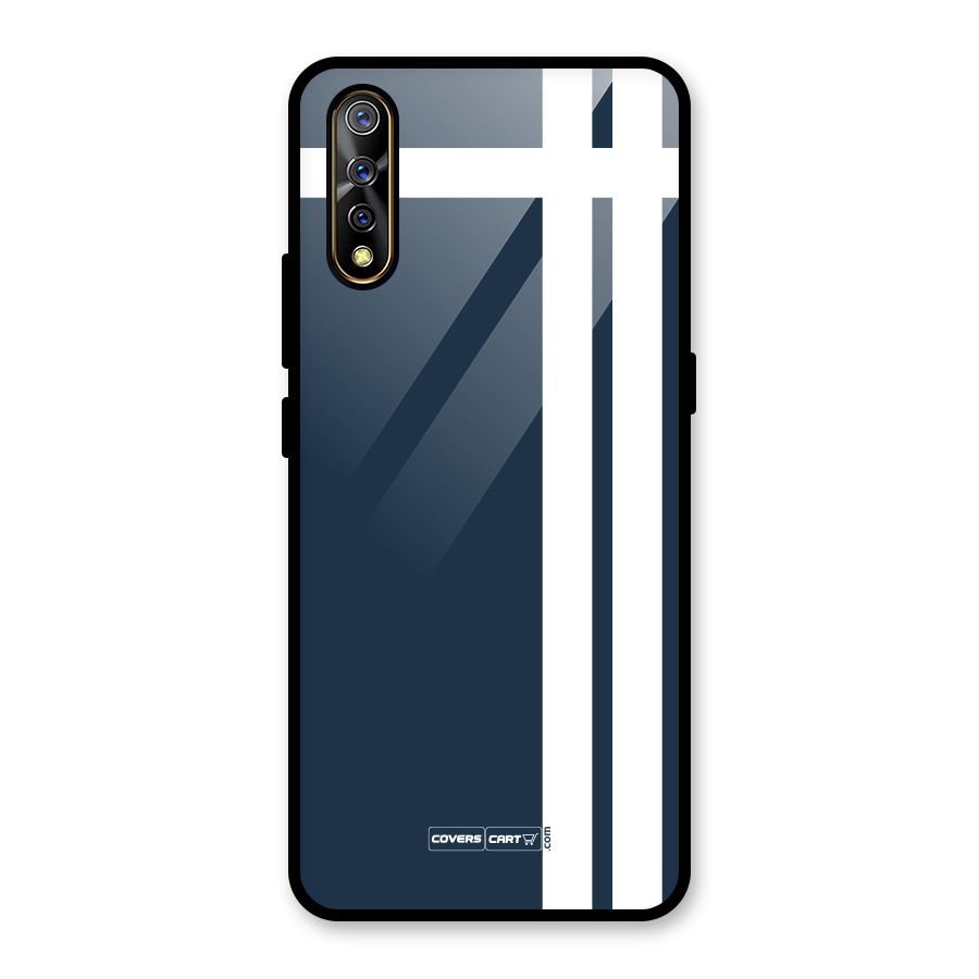 Blue and White Glass Back Case for Vivo S1