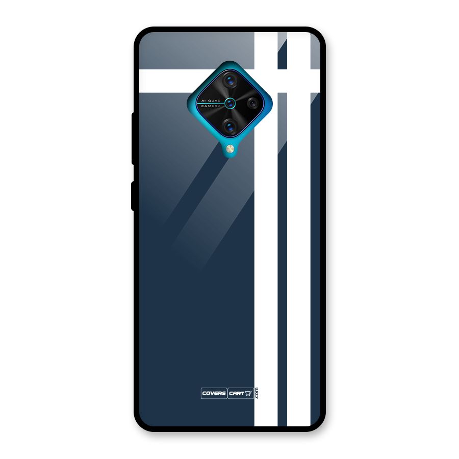 Blue and White Glass Back Case for Vivo S1 Pro