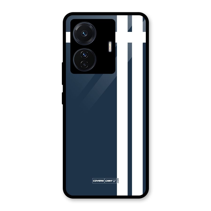 Blue and White Glass Back Case for Vivo T1 Pro