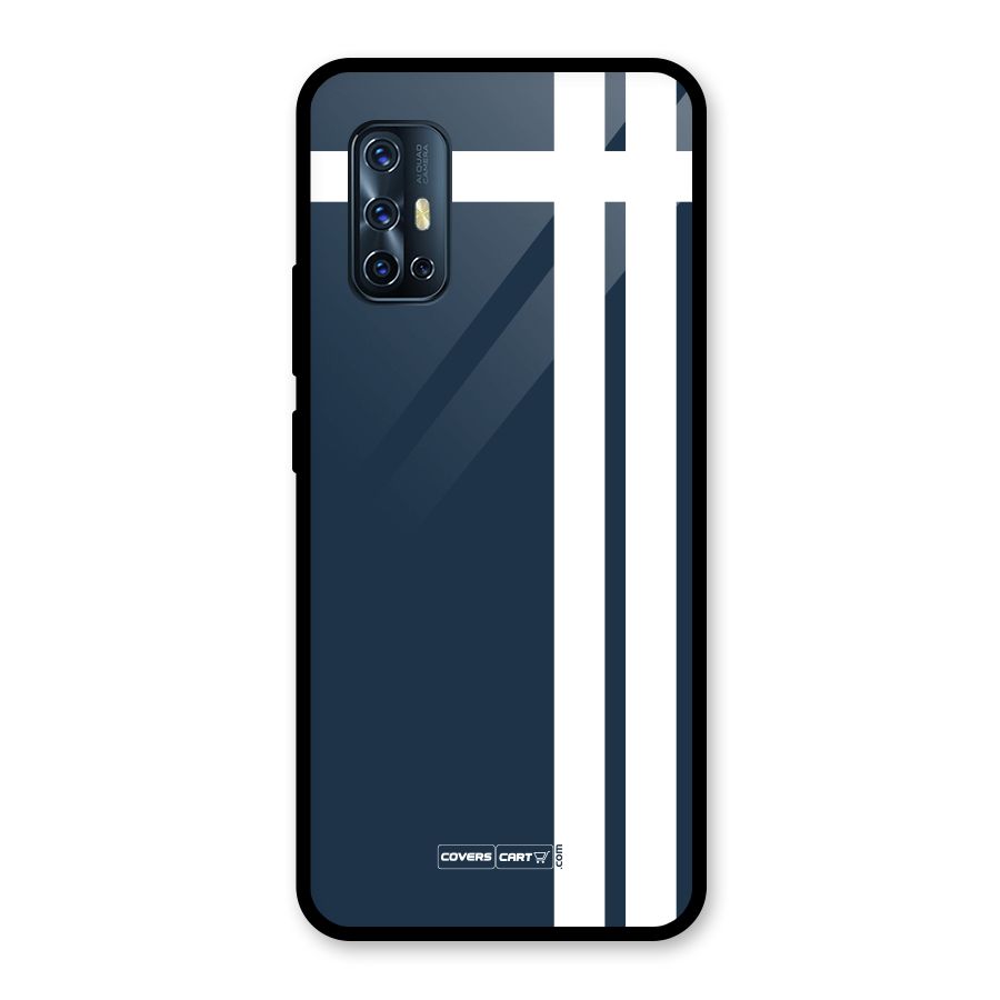 Blue and White Glass Back Case for Vivo V17