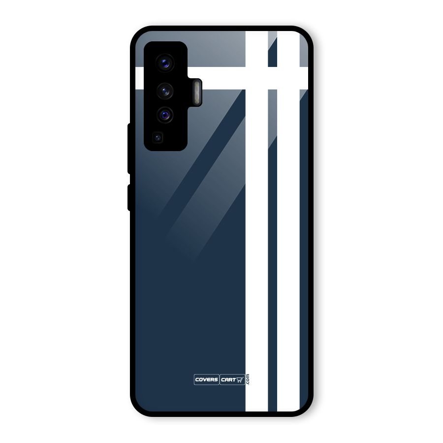 Blue and White Glass Back Case for Vivo X50
