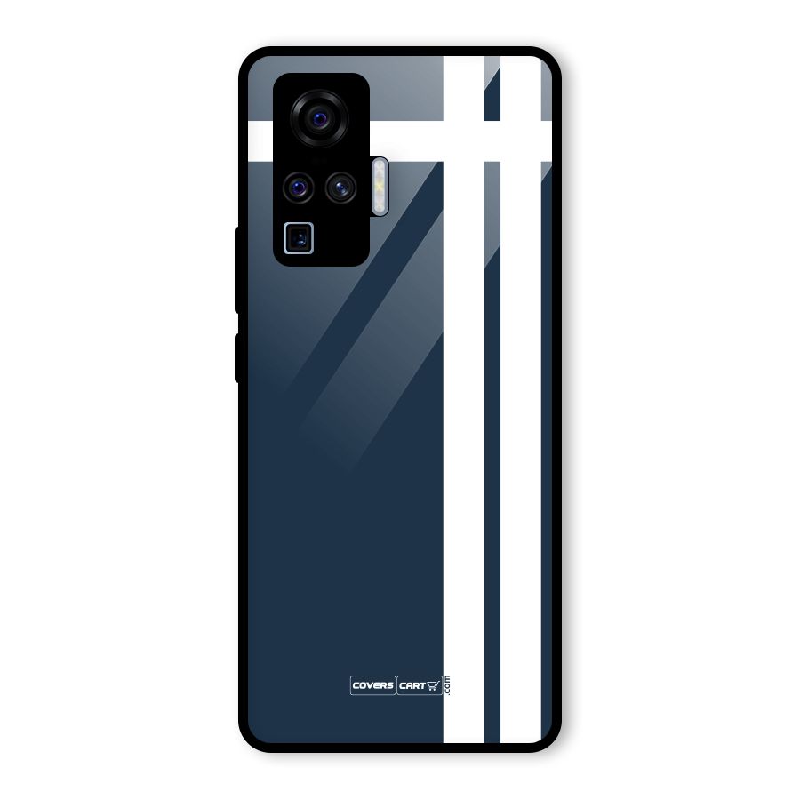 Blue and White Glass Back Case for Vivo X50 Pro