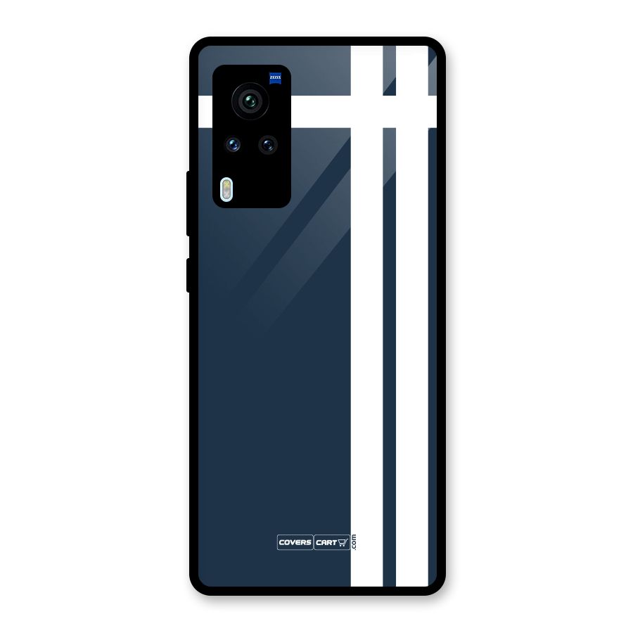 Blue and White Glass Back Case for Vivo X60 Pro