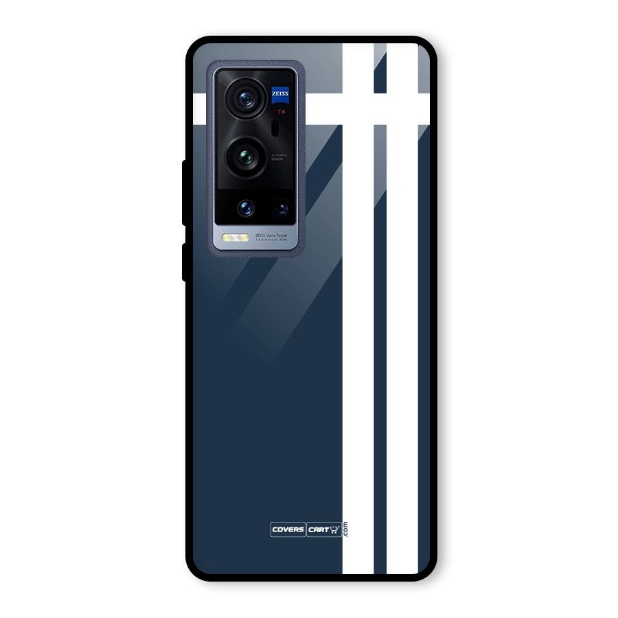 Blue and White Glass Back Case for Vivo X60 Pro Plus
