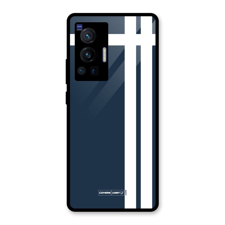 Blue and White Glass Back Case for Vivo X70 Pro