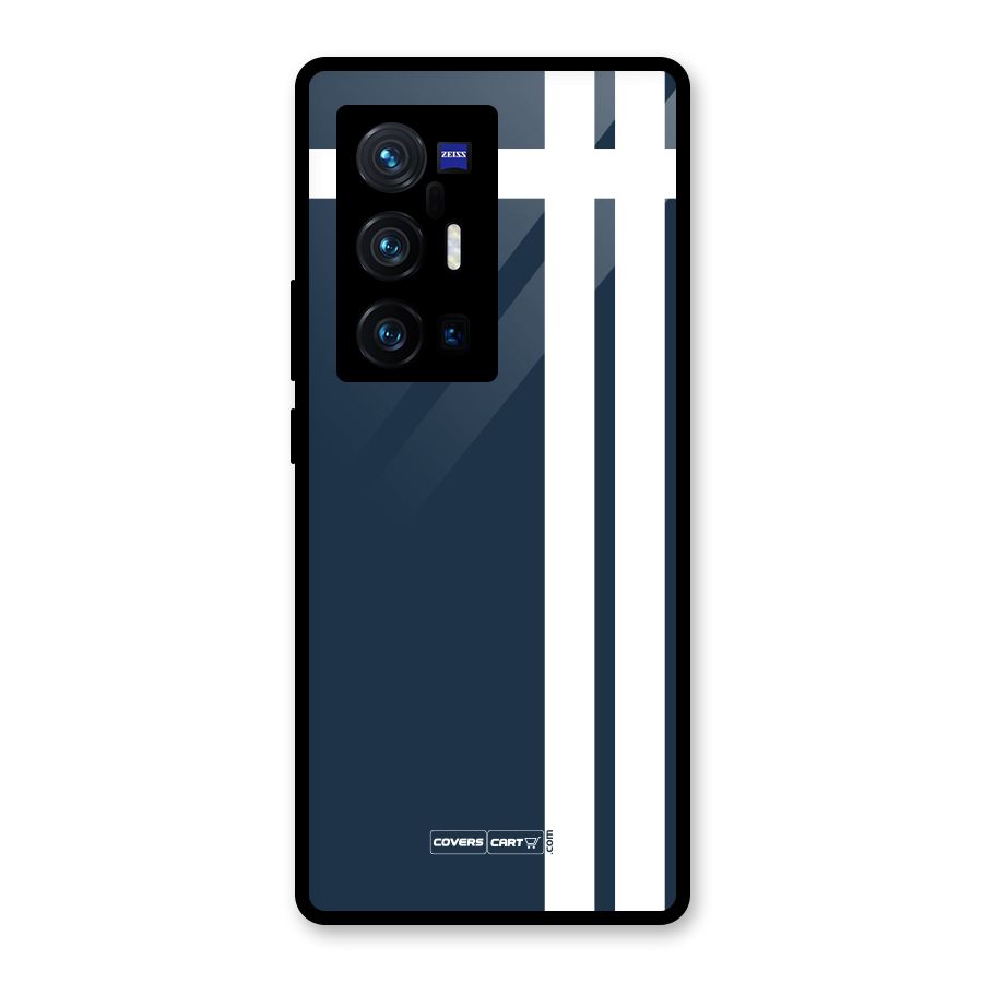 Blue and White Glass Back Case for Vivo X70 Pro Plus