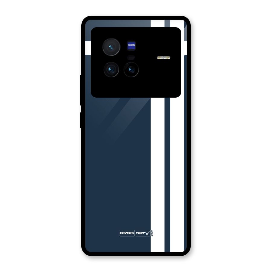 Blue and White Glass Back Case for Vivo X80
