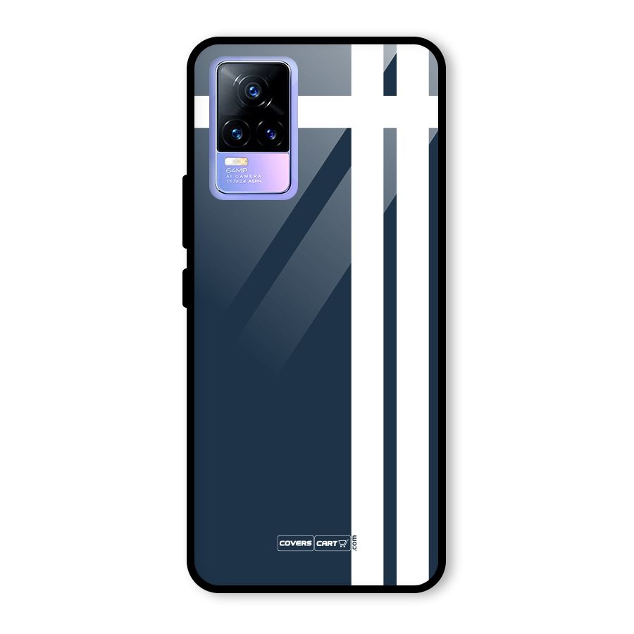 Blue and White Glass Back Case for Vivo Y73