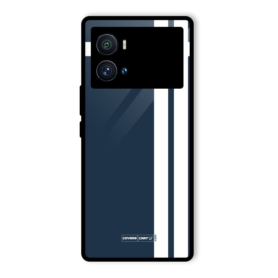 Blue and White Glass Back Case for Vivo iQOO 9 Pro