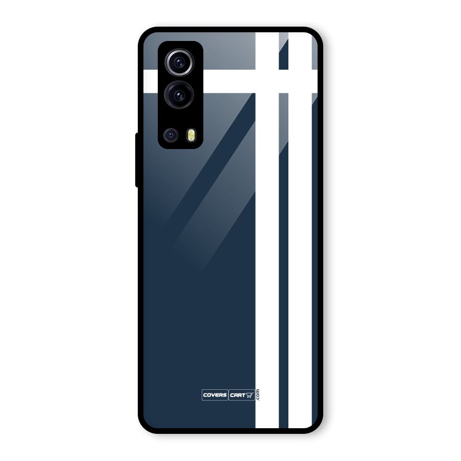 Blue and White Glass Back Case for Vivo iQOO Z3