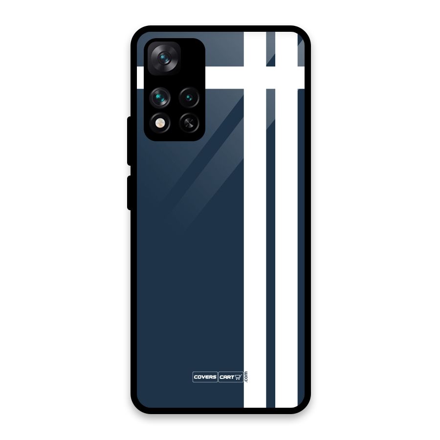 Blue and White Glass Back Case for Xiaomi 11i HyperCharge 5G