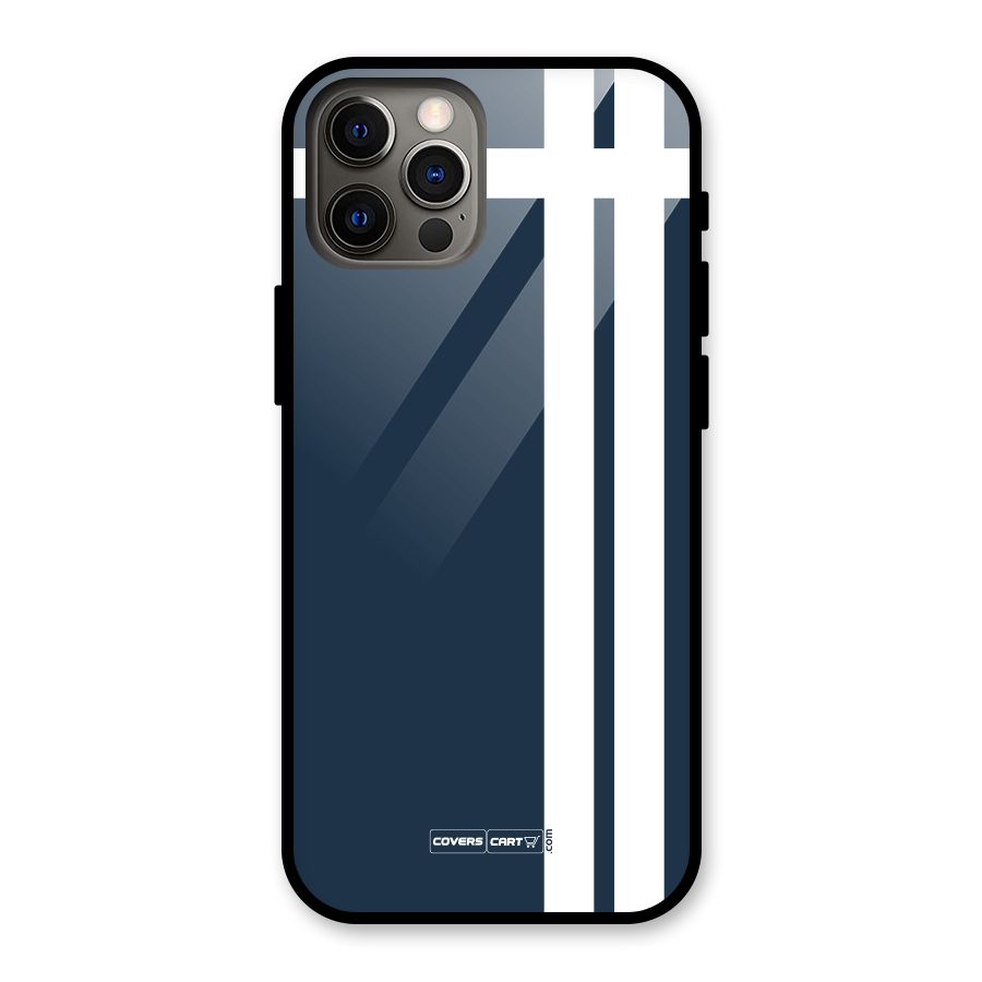 Blue and White Glass Back Case for iPhone 12 Pro