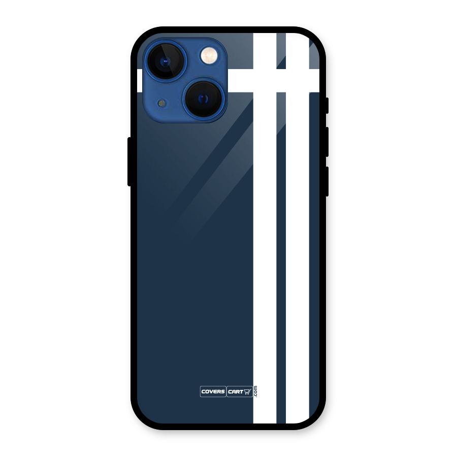 Blue and White Glass Back Case for iPhone 13 Mini