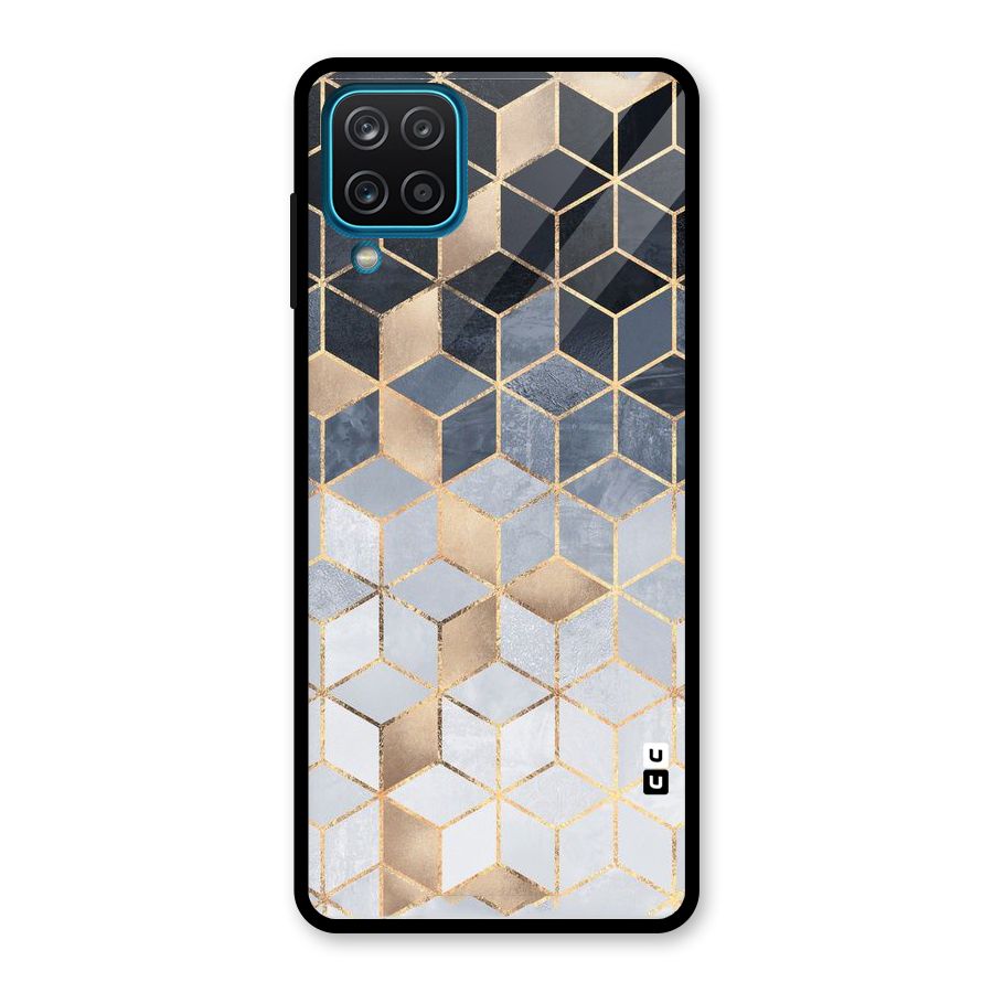 Blues And Golds Glass Back Case for Galaxy A12