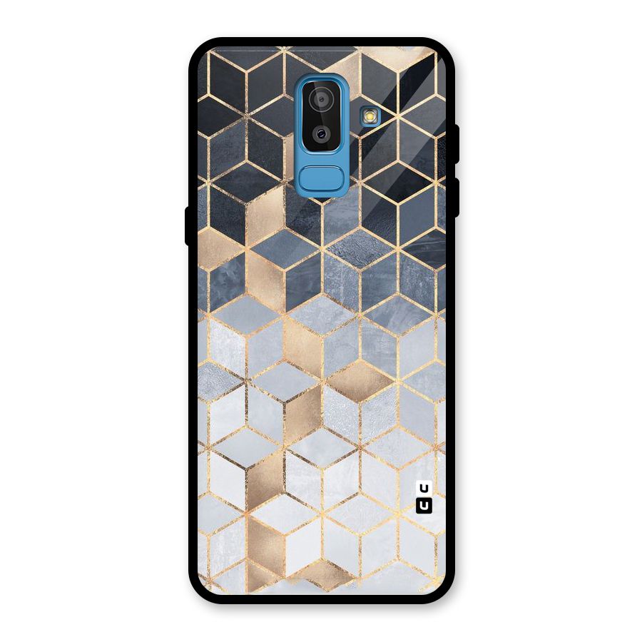Blues And Golds Glass Back Case for Galaxy J8