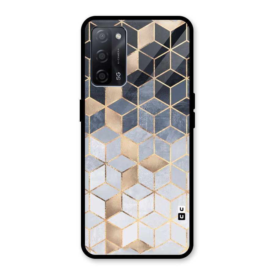 Blues And Golds Glass Back Case for Oppo A53s 5G