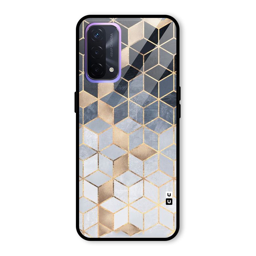Blues And Golds Glass Back Case for Oppo A74 5G