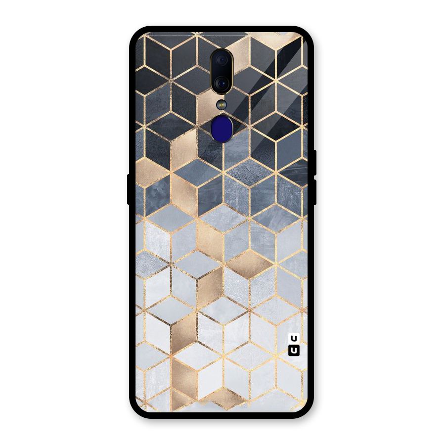 Blues And Golds Glass Back Case for Oppo F11