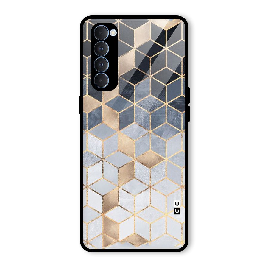 Blues And Golds Glass Back Case for Oppo Reno4 Pro