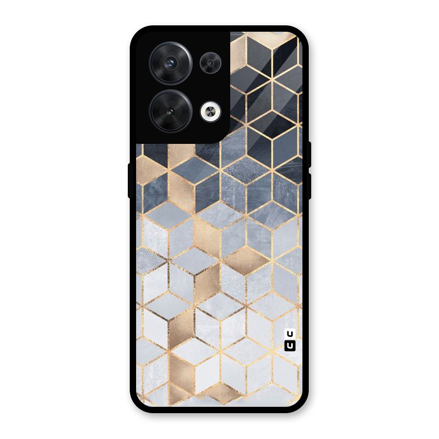 Blues And Golds Glass Back Case for Oppo Reno8 5G
