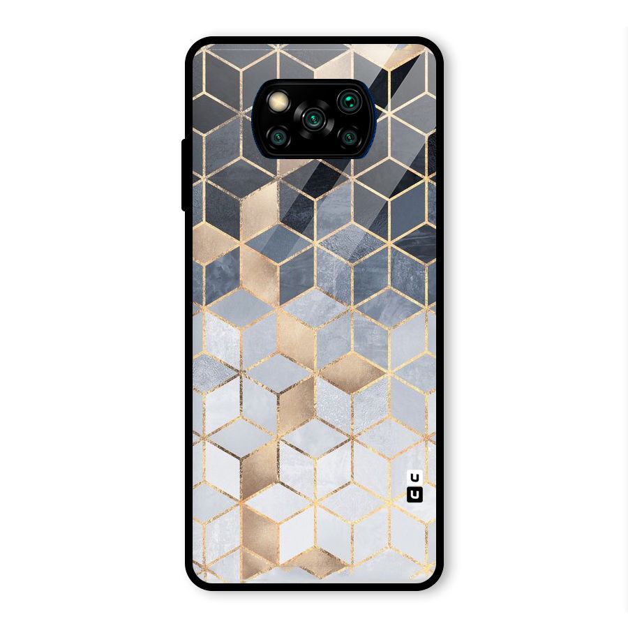Blues And Golds Glass Back Case for Poco X3 Pro