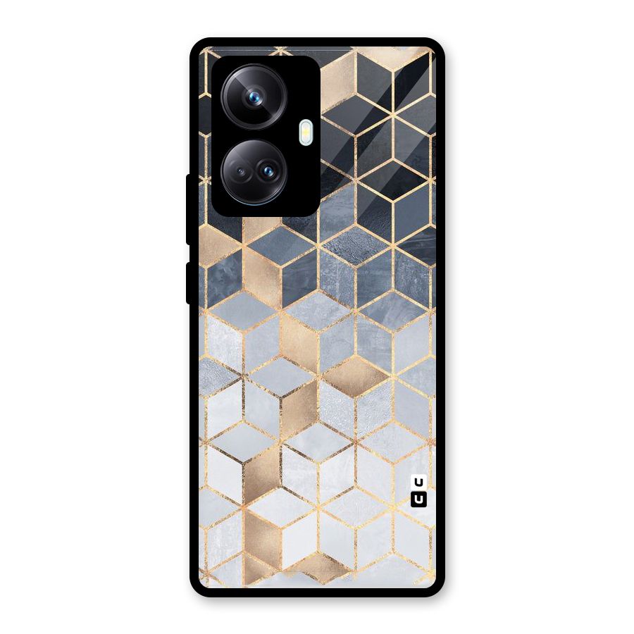 Blues And Golds Glass Back Case for Realme 10 Pro Plus