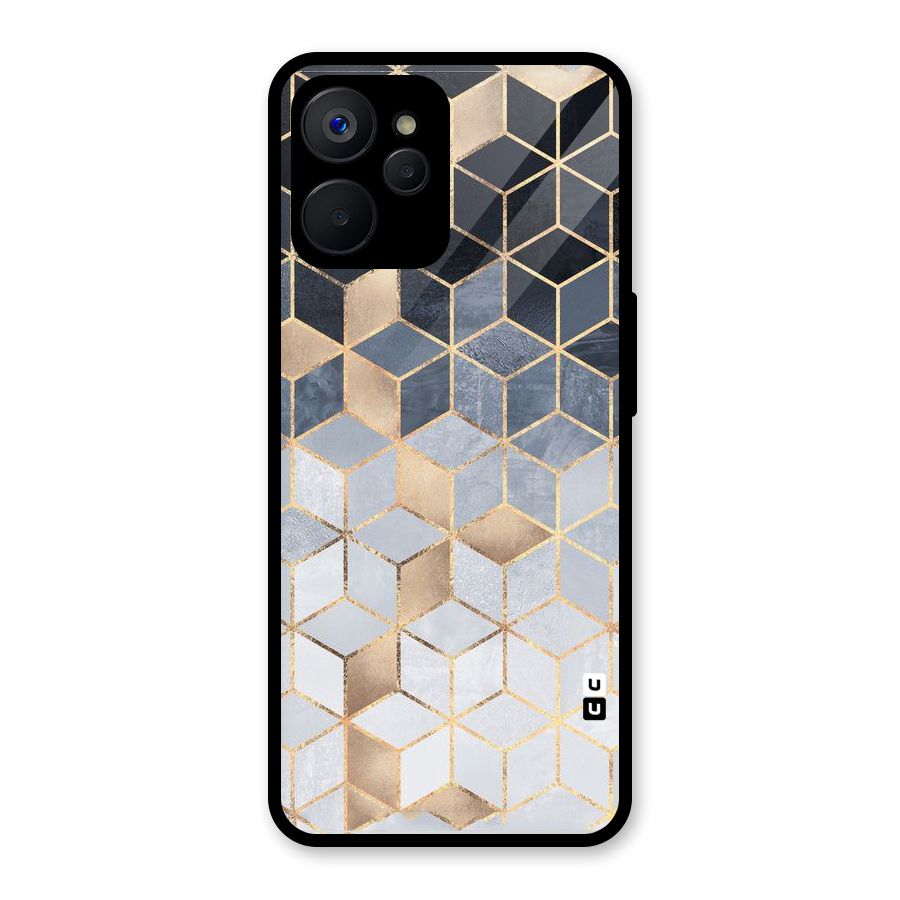 Blues And Golds Glass Back Case for Realme 9i 5G