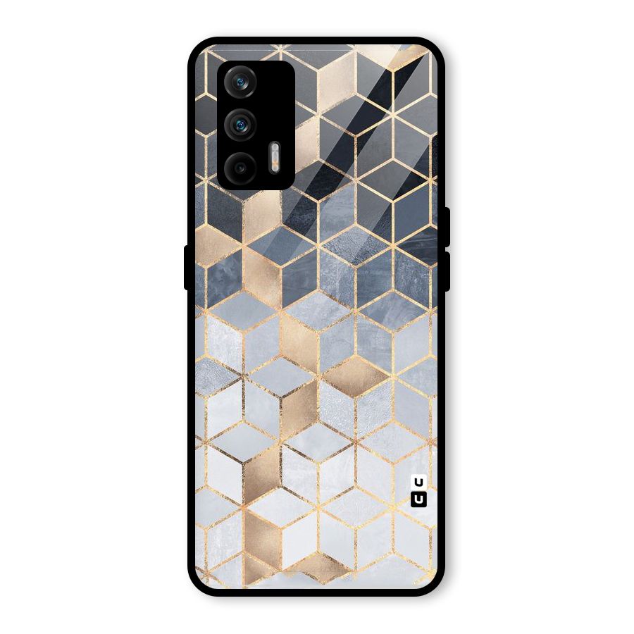 Blues And Golds Glass Back Case for Realme X7 Max