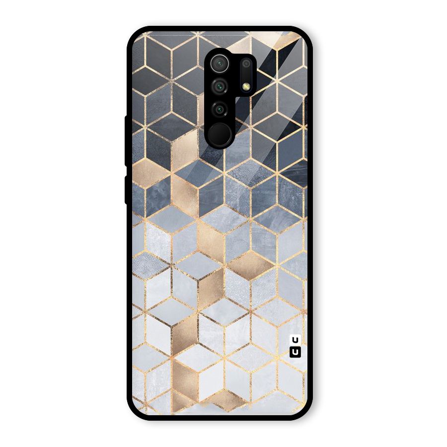 Blues And Golds Glass Back Case for Redmi 9 Prime