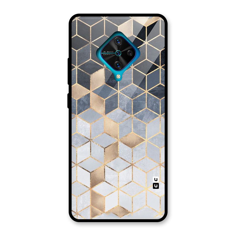 Blues And Golds Glass Back Case for Vivo S1 Pro
