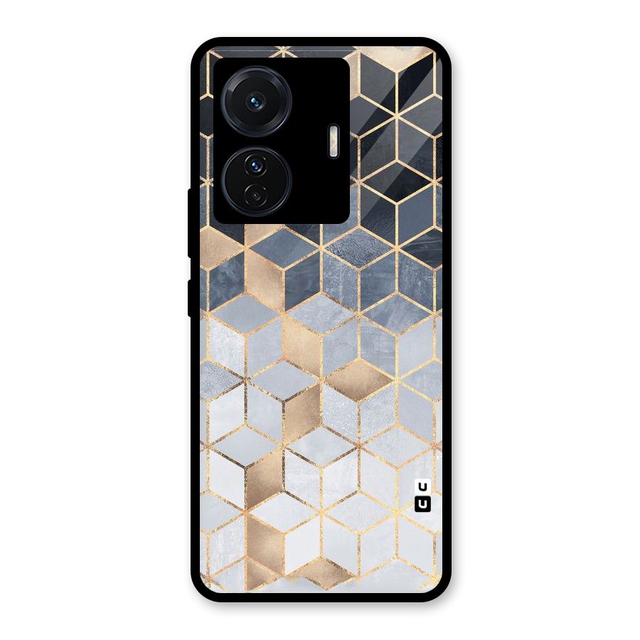 Blues And Golds Glass Back Case for Vivo T1 Pro