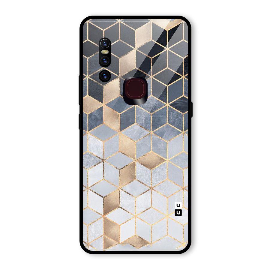 Blues And Golds Glass Back Case for Vivo V15