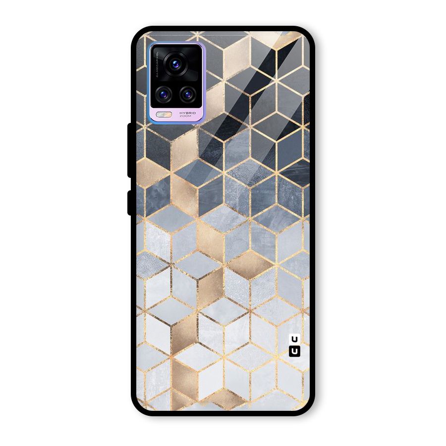 Blues And Golds Glass Back Case for Vivo V20 Pro