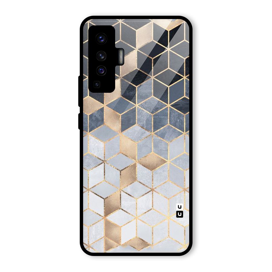 Blues And Golds Glass Back Case for Vivo X50