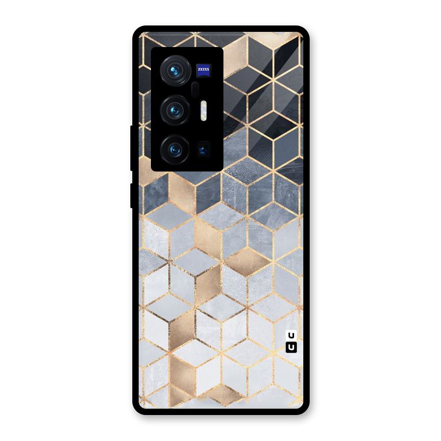 Blues And Golds Glass Back Case for Vivo X70 Pro Plus