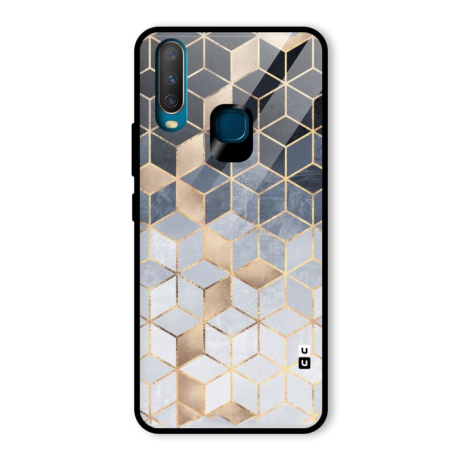 Blues And Golds Glass Back Case for Vivo Y17