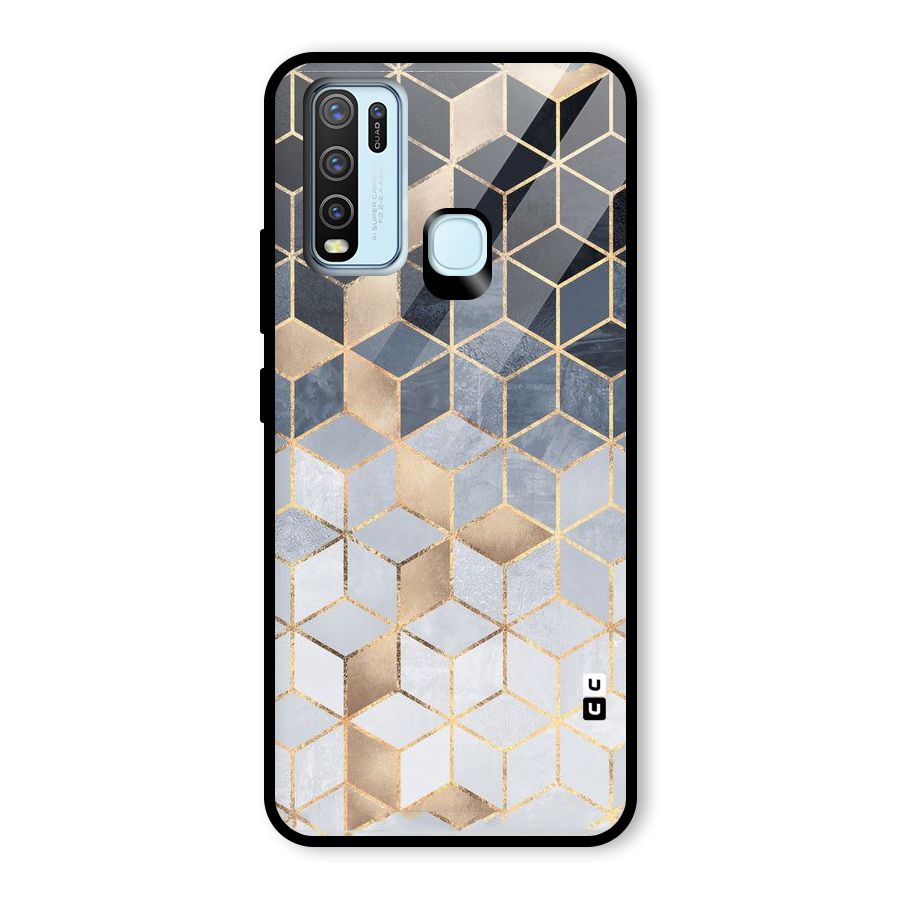 Blues And Golds Glass Back Case for Vivo Y50