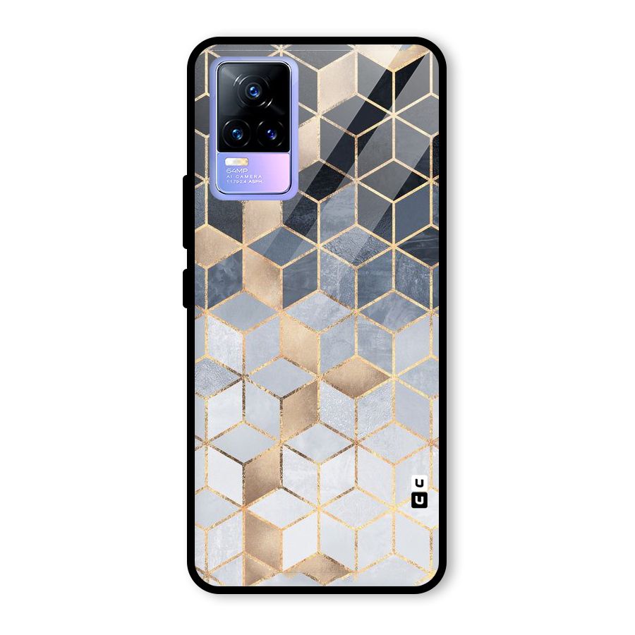 Blues And Golds Glass Back Case for Vivo Y73