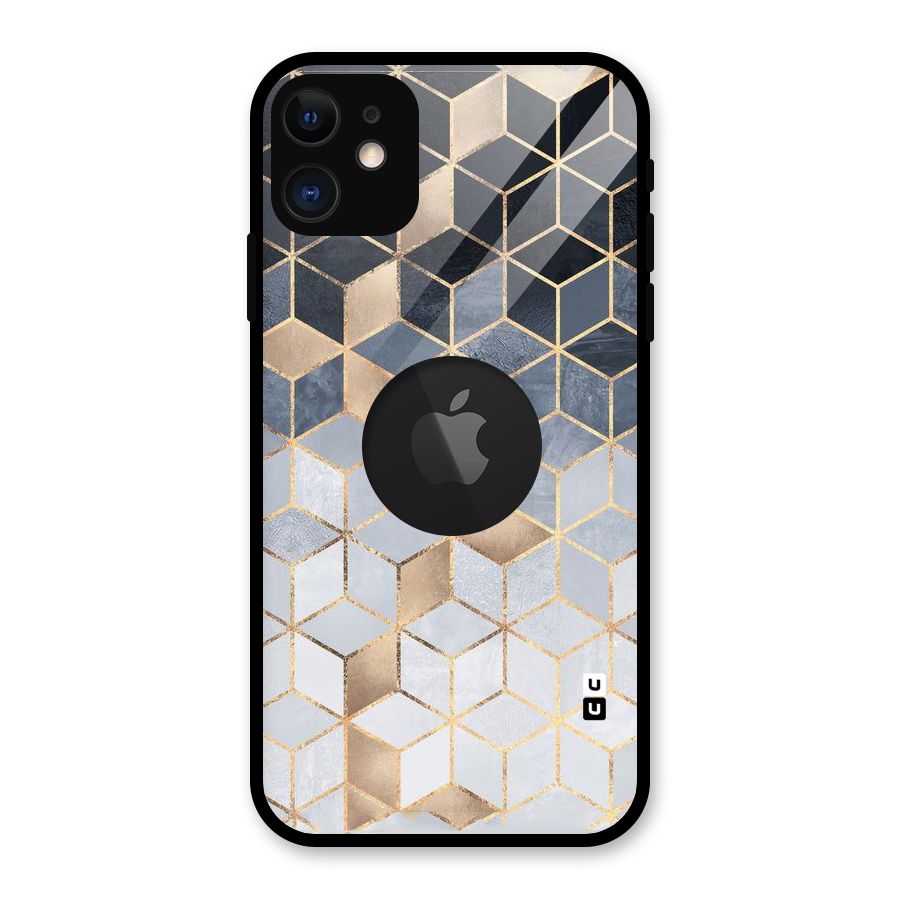 Blues And Golds Glass Back Case for iPhone 11 Logo Cut