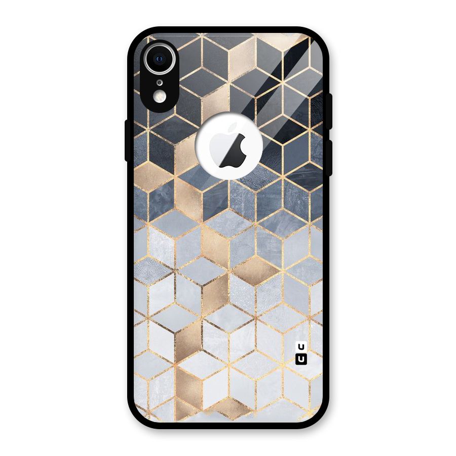 Blues And Golds Glass Back Case for iPhone XR Logo Cut