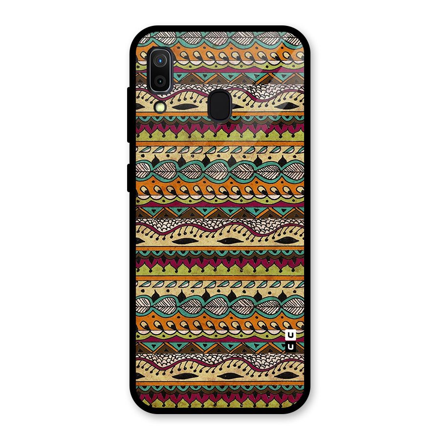 Bohemian Style Aztec Art Glass Back Case for Galaxy A30
