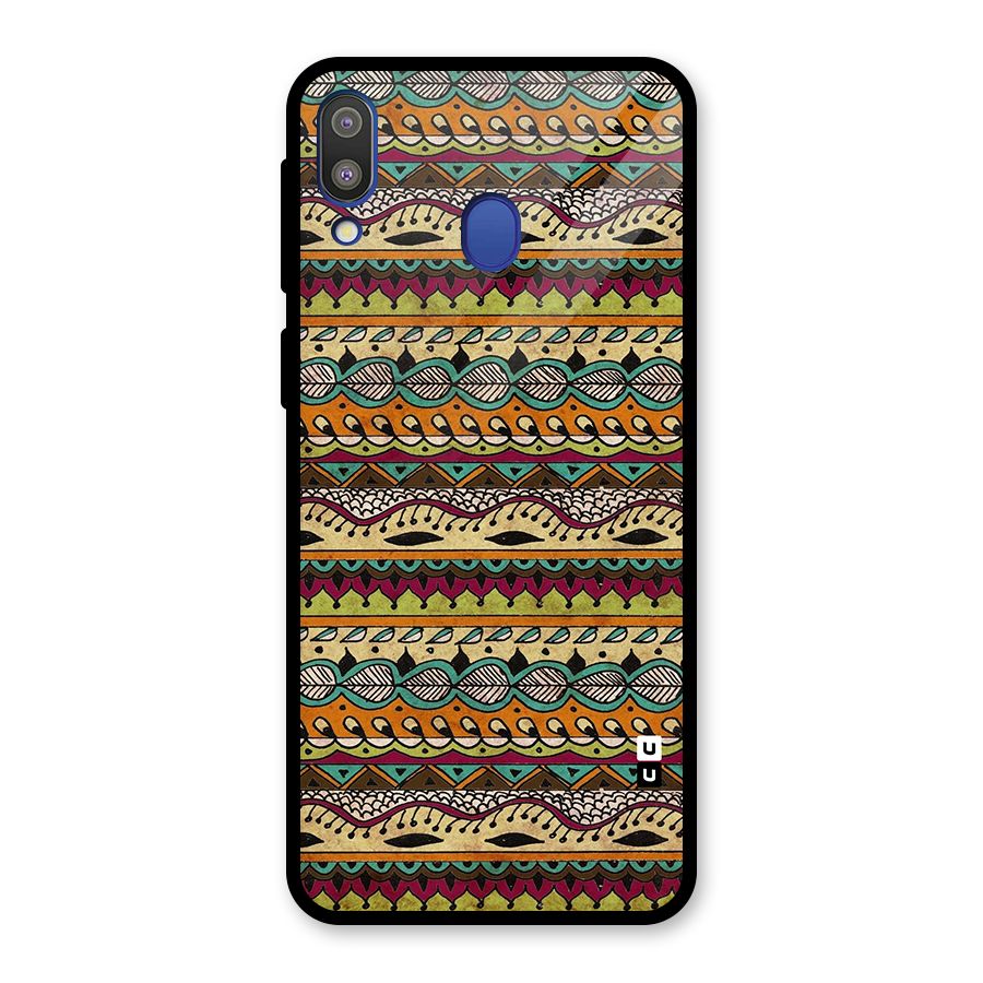 Bohemian Style Aztec Art Glass Back Case for Galaxy M20
