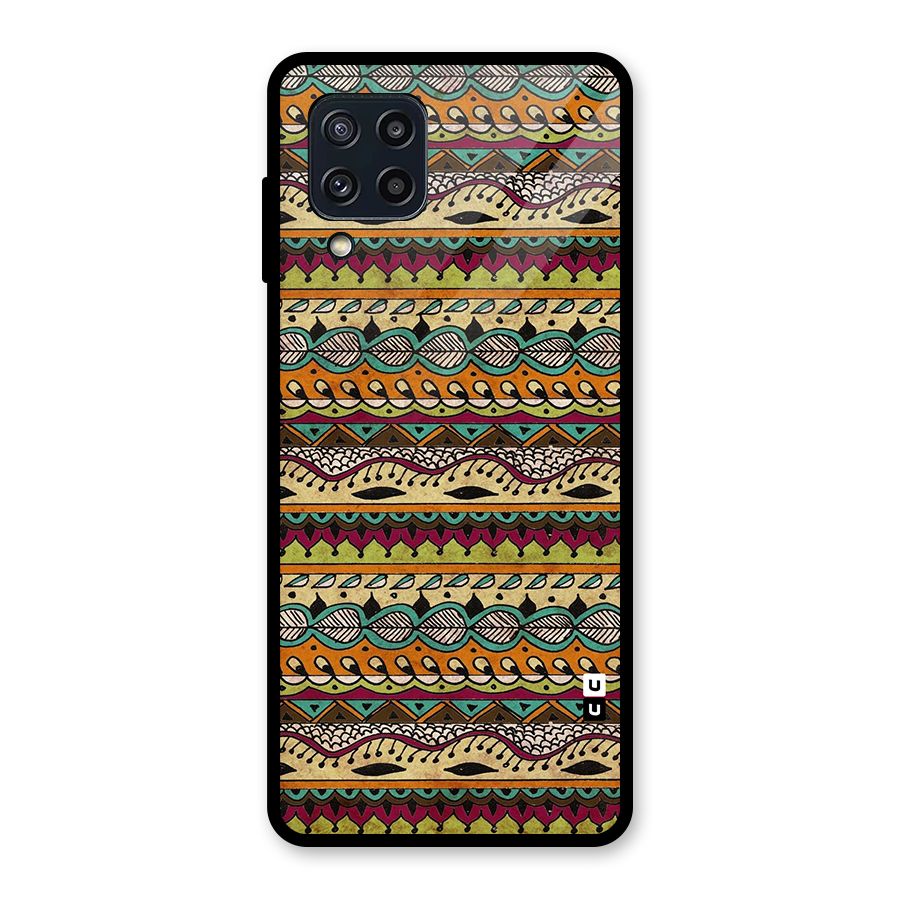 Bohemian Style Aztec Art Glass Back Case for Galaxy M32